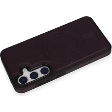 Butik Mey Ithalat®  Samsung Galaxy S24 Kılıf Ozzi Magsafe Deri Kapak - Derin Mor