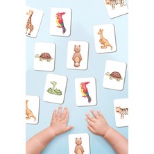 Feyza Design Eşleştirme Oyunu Okul Öncesi Zeka Kartları Wild Animals