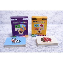 Feyza Design Eğitici Puzzle Ikili Seti – Meyveler ve Hayvanlar ile Zeka Gelişimi