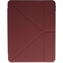 Aylina Mey Ithalat®  Samsung Galaxy X200 Tab A8 10.5 Kılıf Kalemlikli Mars Tablet Kılıfı - Mürdüm
