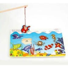 Feyza Design Mıknatıslı Ahşap Balık Tutma Oltası Eğitici Çocuk Oyuncağı
