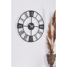 Muyika Design Muyika Metal Siyah Oval Duvar Saati 41 X 41Cm Sessiz Mekanizma Modern Tasarım