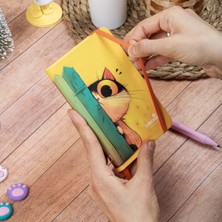 Dival Notebook 9X14 cm Sert Kapak Çizgili Not Okul Defteri - Meow Kedili 2