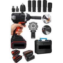 Moonshop Japan Teknoloji Darbeli Kömürsüz 12V Vf Motor Çift Akülü Şarjlı Somun Bijon Sıkma Sökme Makinası ...