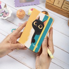 Dival Notebook 9X14 cm Sert Kapak Çizgili Not Okul Defteri - Meow Kedili 3