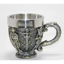 Remstdrk Şövalye Kabartmalı 3D Paslanmaz Çelik Kupa Bardak ALK4477