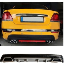 Oto h.i.t. Fiat Linea Uyumlu Body Kit Difüzör 2 Çıkış Kare Gri Model 3