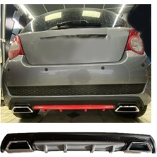 Oto h.i.t. Chevrolet Aveo Uyumlu Body Kit Difüzör 2 Çıkış Kare Gri Model 3