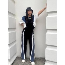 Sheenza Renk Bloklu Oversize Tişört ve Ispanyol Paça Eşofman Takımı