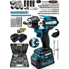 Moonshop Akülü Torklu Somun Sıkma Bijon Sökme Kömürsüz Matkap 15 Pilli 2li Batarya