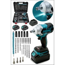 Moonshop Pro Seri 48VF Çift Akülü Somun Bijon Sökme Takma Sıkma Matkap Kömürsüz Akülü Vidalama 32 Parça Set