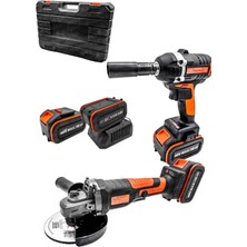 Moonshop Japan Teknoloji 2'li Metal Şanzuman 124 Vfsomun Sıkma Sökme Taşlama Makinesi Çift Akülü Kömürsüz