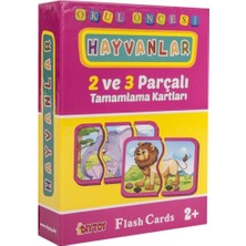 Feyza Design 2 ve 3 Parçalı Hayvanlar Tamamlama Kartları Eğitici Oyunlar