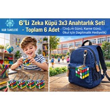Feyza Design 6’lı Zeka Küpü 3x3 Anahtarlık Seti – Eğitici ve Eğlenceli Hediye