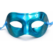 Remstdrk Metalize Parlak Parti Maskesi Turkuaz Mavi Renk 16X7 cm