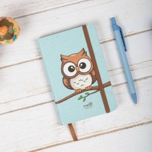 Dival Notebook 9X14 cm Sert Kapak Çizgili Not Okul Defteri - Baykuş 1