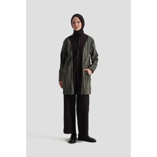 Armine Trend Simli Leopar Desenli Garnili Gold Fermuar Detaylı Pantolonlu Ikili Takım Siyah 25KT674