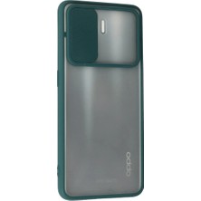 Mey İthalat Mey Ithalat®   Reno 5 Lite Kılıf Palm Buzlu Kamera Sürgülü Silikon - Yeşil