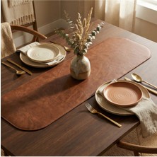 Grand Fine Art 1 Adet Deri Mini Runner-Klavye Altlığı-Masa Matı-Masa Sümeni -Çok Amaçlı Kullanım