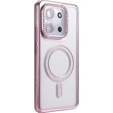 Mey İthalat Mey Ithalat®  Xiaomi Redmi 15C 4g Joke Simli Magneticsafe Kılıf - Pembe