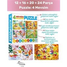 Feyza Design Çocuklar Için Eğitici 4 Mevsim Puzzle Seti 12+24 Parça