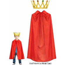 Remstdrk Çocuk Kral Pelerini ve Kral Tacı Kostüm Seti