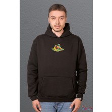 Feyza Design Erimiş Kombinasyon Rubik Zeka Küpü Kapüşonlu Sweatshirt