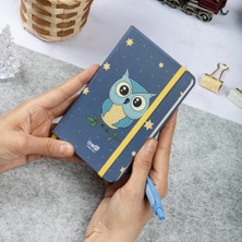 Dival Notebook 9X14 cm Sert Kapak Çizgili Not Okul Defteri - Baykuş 2