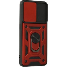 Mey İthalat Mey Ithalat®   A74 4g Kılıf Pars Lens Yüzüklü Silikon - Kırmızı