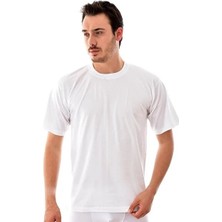 Tutku Erkek Sıfır Yaka Beyaz Tişört 6'lı Paket Normal Kalıp Konforlu Kullanım İçin
