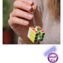 Feyza Design Mini Rubik Zeka Küpü Anahtarlık 3x3 Eğitici Oyuncak