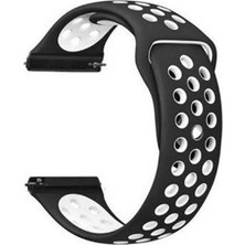 Gpack Mi Redmi Watch 5 Lite Kordon Kayış Delikli Silikon 22/nkn Siyah - Beyaz