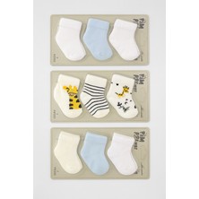 Baby Fou Pamuklu 0-6 Ay Yenidoğan Bebek 9'lu Bebek Çorabı