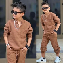 Gültekin Bebe Müslin Gömlekli Ikili Erkek Takım 5-14 Yaş -12003550 - Kahverengi