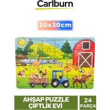 Feyza Design Özel Seri Eğitici Ahşap Puzzle Çiftlik Evi 24 Parça