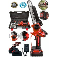 Moonshop Pro Seri 256DXF Çift Akü Otomatik Yağlamalı El Testeresi Ağaç Odun Dal Kesme Budama Testeresi.