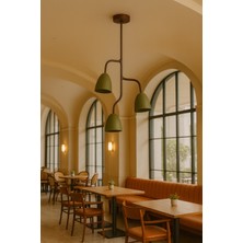 Longing Oliva Trio Sarkıt Lamba-Avize - Modern Endüstriyel Mufak Hol Cafe Salon Avize