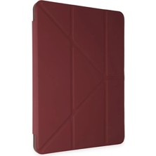 Dimeles Mey Ithalat®  iPad Air 4 10.9 Kılıf Kalemlikli Mars Tablet Kılıfı - Mürdüm