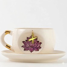 BSK Ceramics Handmade Harfli Lotus Çay Fincanı Inner Peace x Harfi