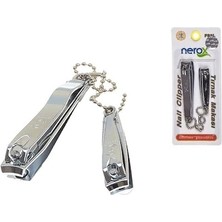 Nerox Metalik Renk İkili Tırnak Makası Seti 2 Parça Pratik Kullanım İçin