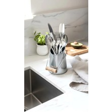 Home GreyfurtArt Dekoratif Mini Metal Kömür Kovası Kalemlik Kaşıklık Mutfak Banyo Düzenleyici Organizer