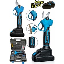 Moonshop 256 Vf Çift Akülü Çelik Şanzuman Göstergeli Şarjlı Dal Ağaç Kesme Bağ Budama Makası 40 mm