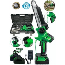 Moonshop Pro Seri 128DXF Çift Akü Otomatik Yağlamalı El Testeresi Ağaç Odun Dal Kesme Budama Testeresi.