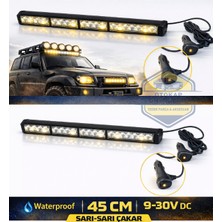 Otokap Universal 45CM Off Road LED Projektör Çakar Işık Sarı-Sarı 9V-30V Araç Üstü LED Bar