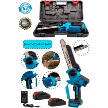 Moonshop Pro Seri Çift Akü Otomatik Yağlamalı El Testeresi Ağaç Odun Dal Kesme Budama Testeresi.