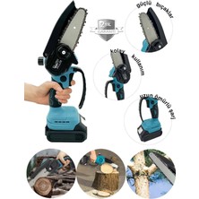 Moonshop Alman Teknoloji 256 Rpm 12 Ah Profesyonel Çift Akülü Şarjlı Dal Budama Dal Kesme Testeresi Hediyeli.