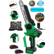 Moonshop Pro Seri 128DXF Çift Akü Otomatik Yağlamalı El Testeresi Ağaç Odun Dal Kesme Budama Testeresi.