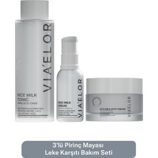 Via Elor Pirinç Mayası Leke Görünümü Için Bakım Seti (Tonik + Serum + Bakım Kremi) 3’lü