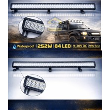 Otokap Universal 99X7CM Off Road 84 LED Projektör Işık 9V-30V Araç Üstü LED Bar