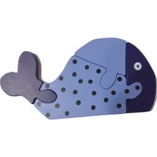 Ponpontoys Benekli Balık Menekşe Ahşap Puzzle Yapboz